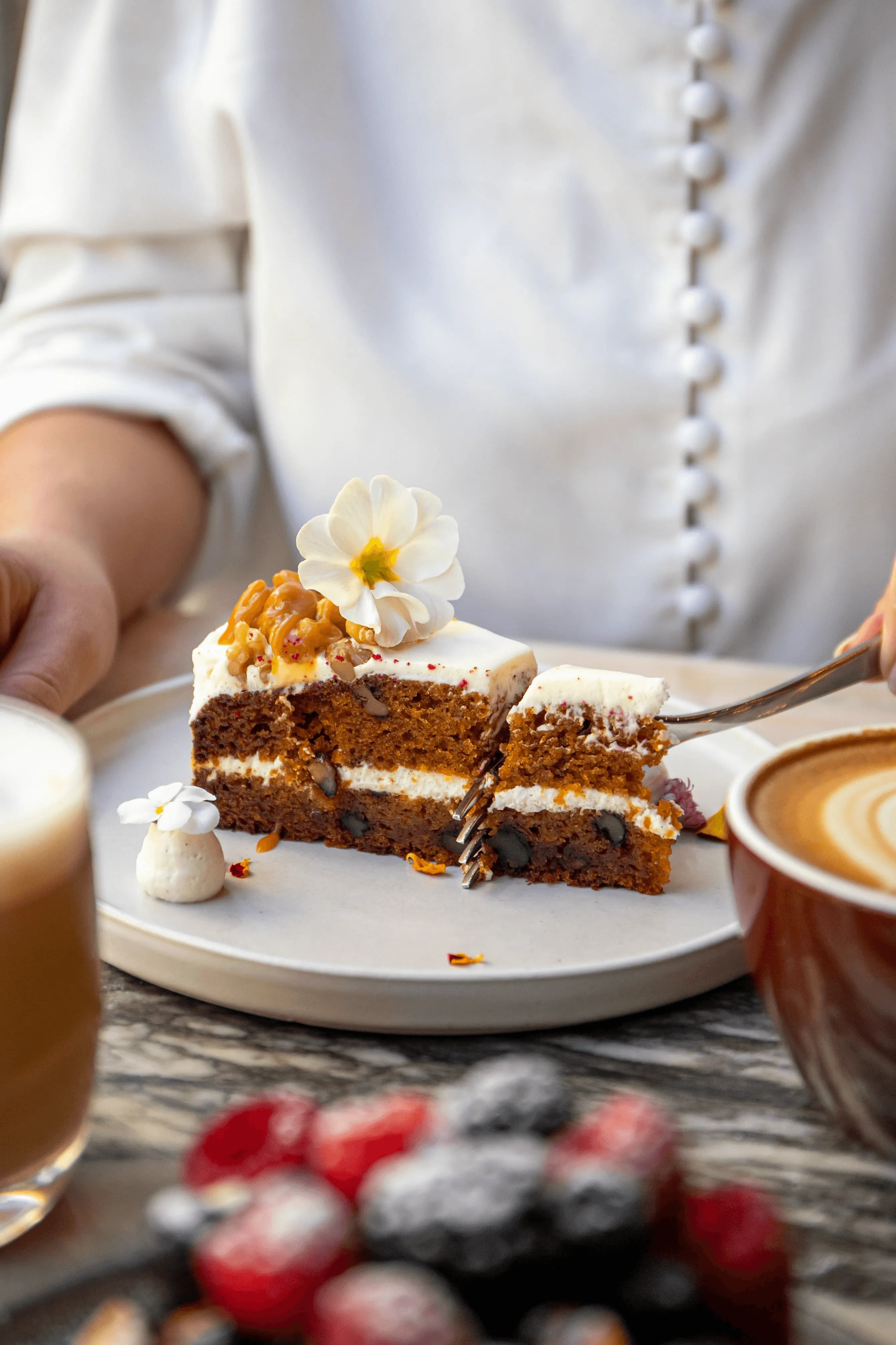 Slice of carrot cake