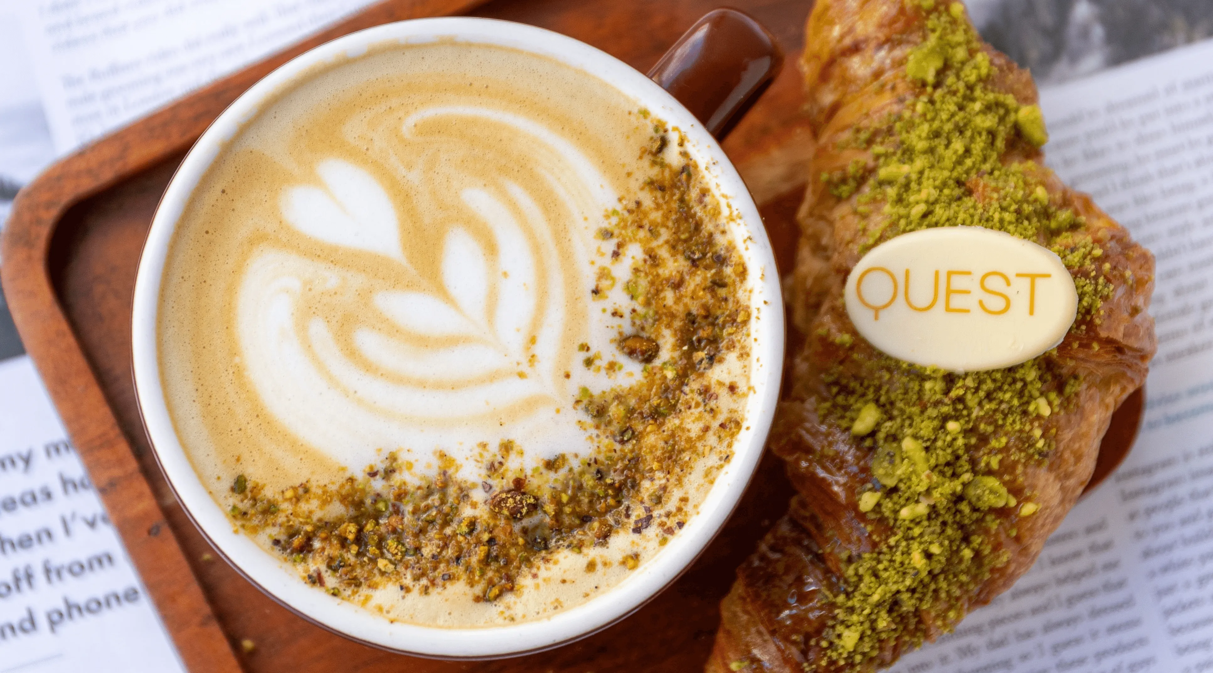 Pistachio latte with green cream